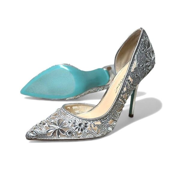 Betsey Johnson Shoes - Betsey Johnson Embellished SB-Chic Silver Rhinestone D'Orsay Pumps Heels Size 10